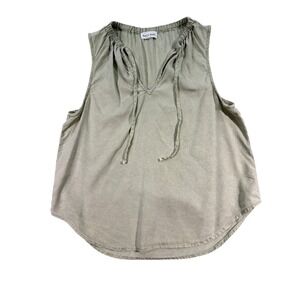 Bella Dahl 100% Tencel Lyocell Sleeveless Tie Neck Top Large Green